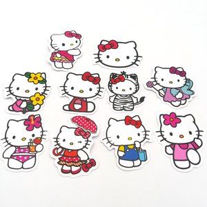 Stickers Hello Kitty Sanrio 10 Lot Crafts Emo Laptop Luggae Bottle Rave Scene